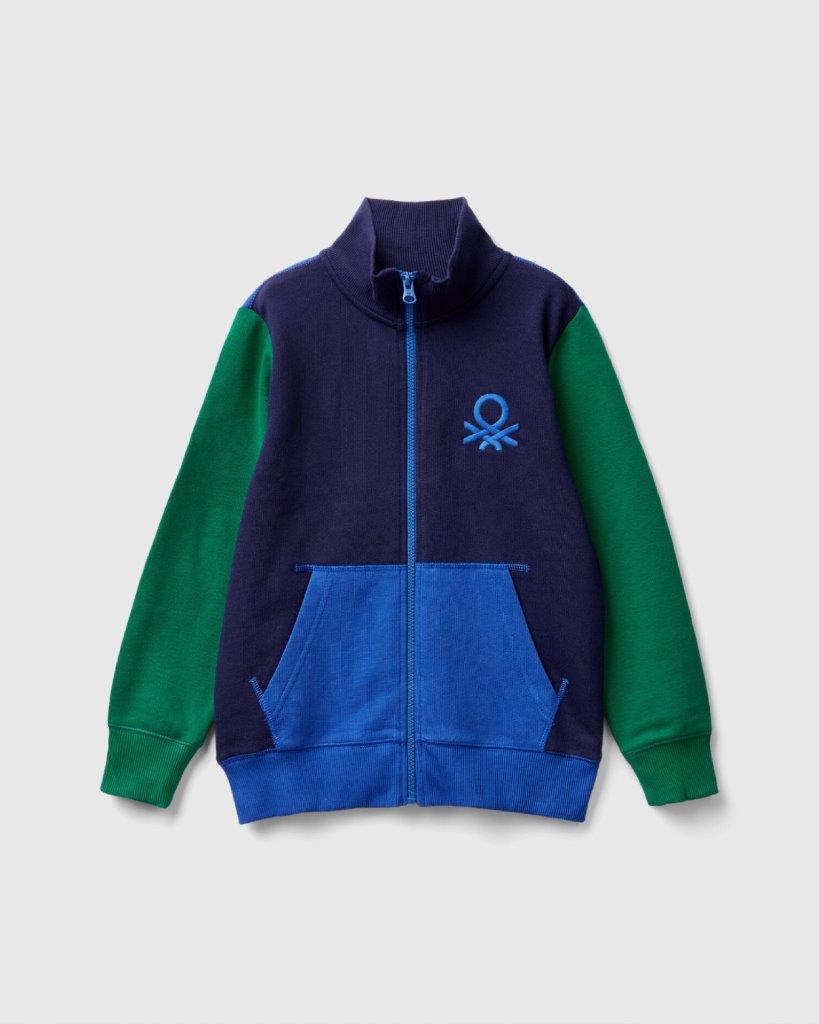 Pure Cotton Zip-Up Sweatshirt Tracksuit With Logo_02