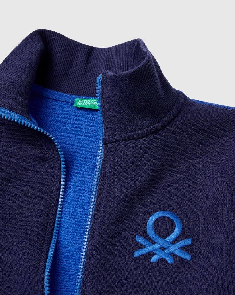 Pure Cotton Zip-Up Sweatshirt Tracksuit With Logo_04