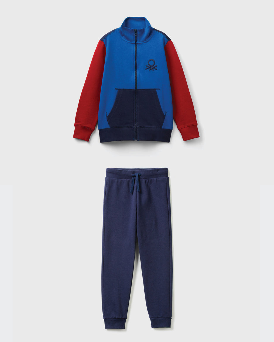 Pure Cotton Zip-Up Sweatshirt Tracksuit With Logo_01