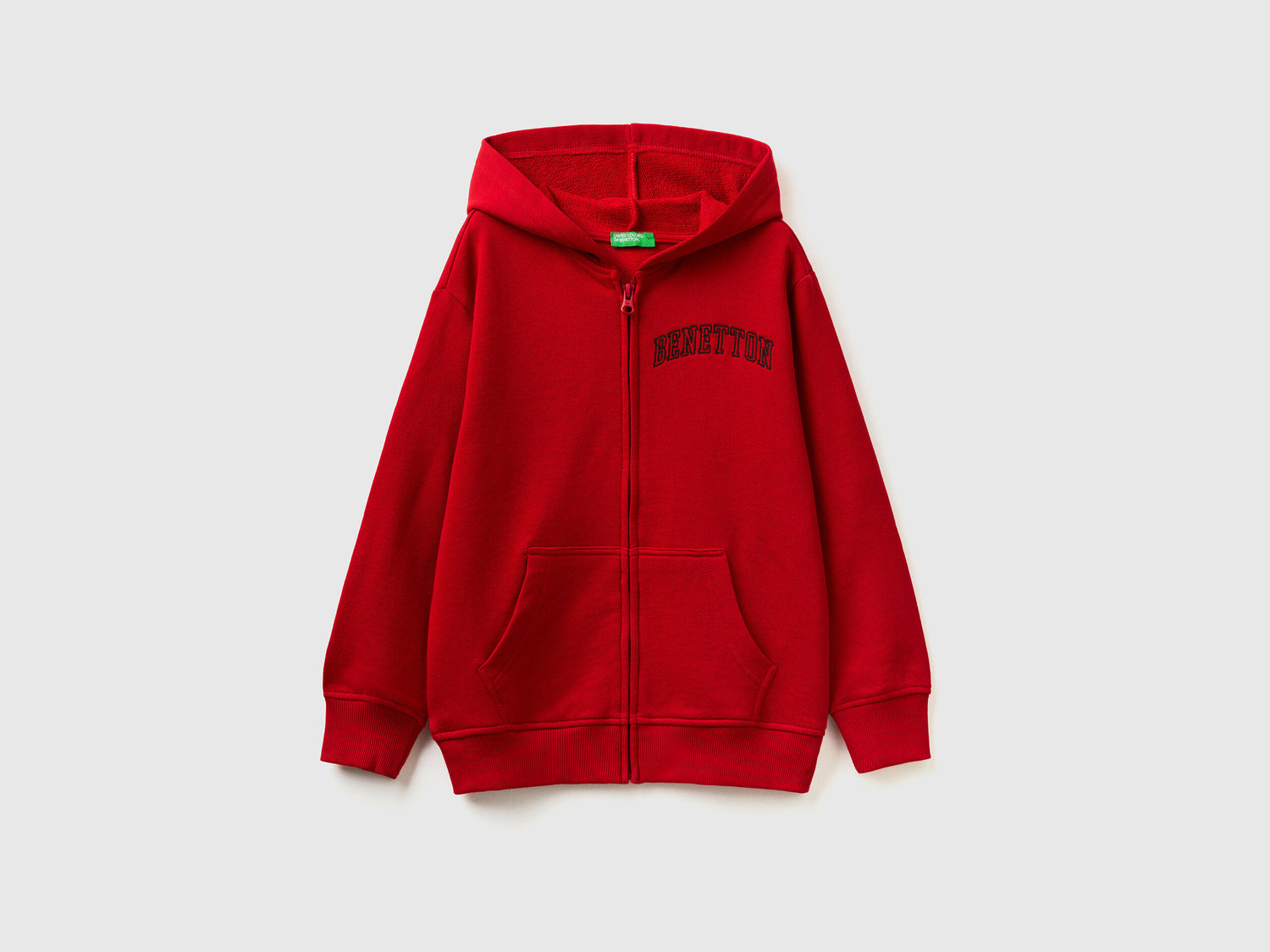 100% Cotton Zip-Up Hoodie Tracksuit With Logo Embroidery _02