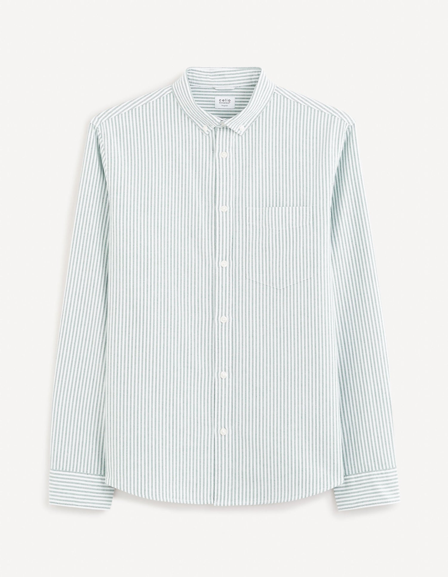 Regular Shirt 100% Cotton Oxford - Green_CAOXFORDY_DARK GREEN_02