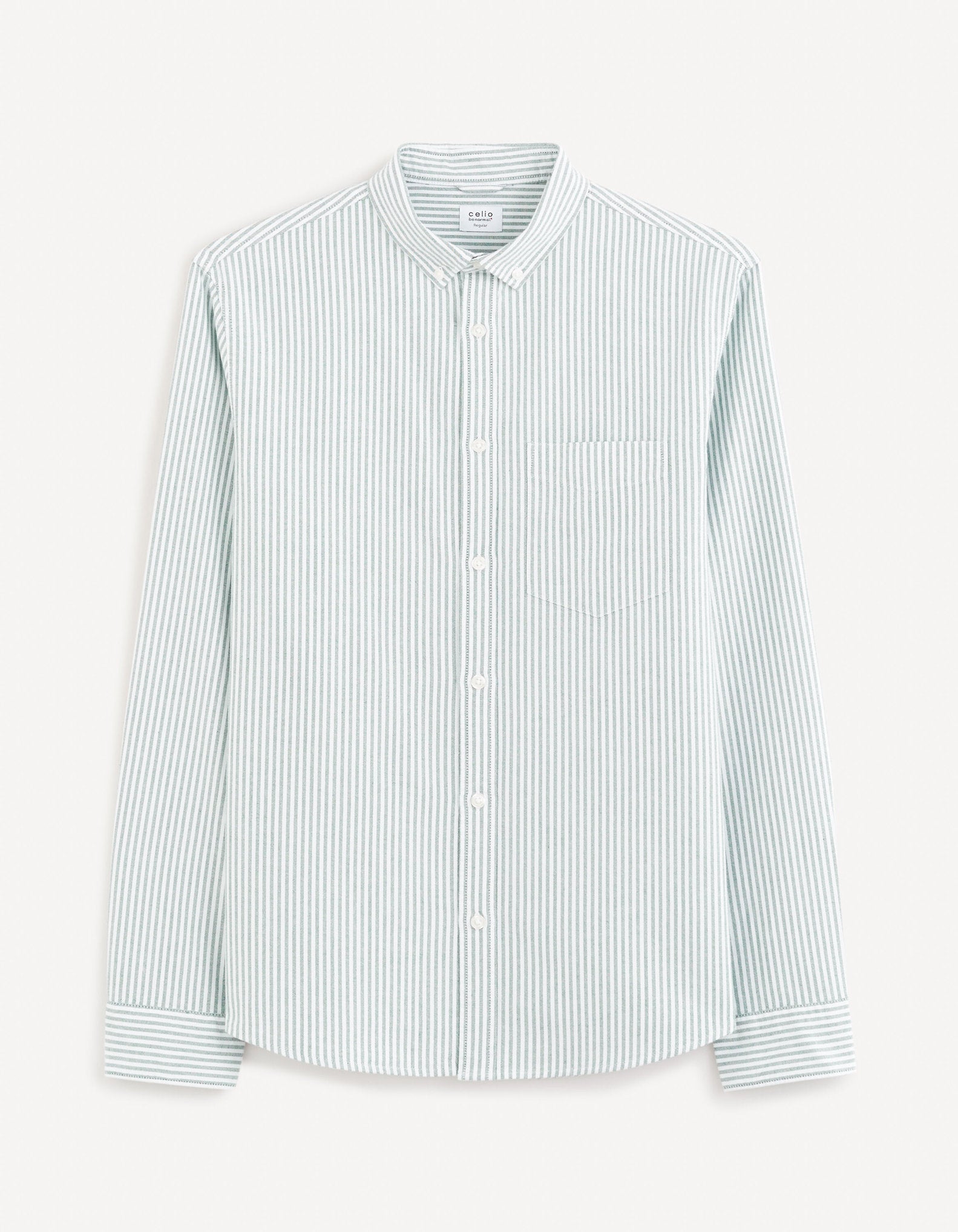 Regular Shirt 100% Cotton Oxford - Green_CAOXFORDY_DARK GREEN_02