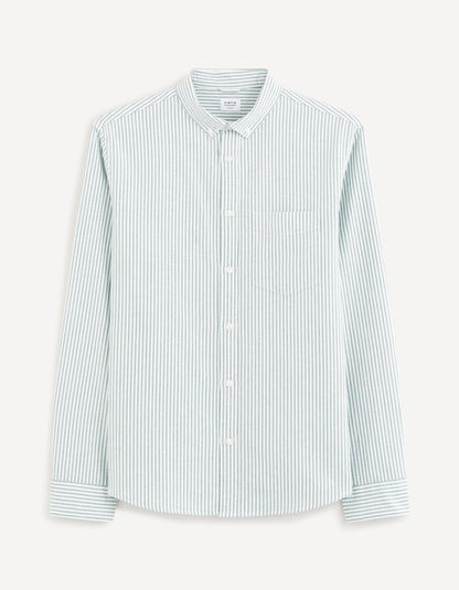 Regular Shirt 100% Cotton Oxford - Green_CAOXFORDY_DARK GREEN_02