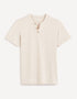 Cotton Blend Henley Collar T-Shirt -Beige_CEGETI_BEIGE MEL A_01