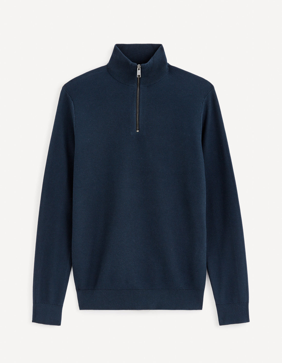 100% Cotton Trucker Collar Sweater - Navy_CELIM_NAVY_02