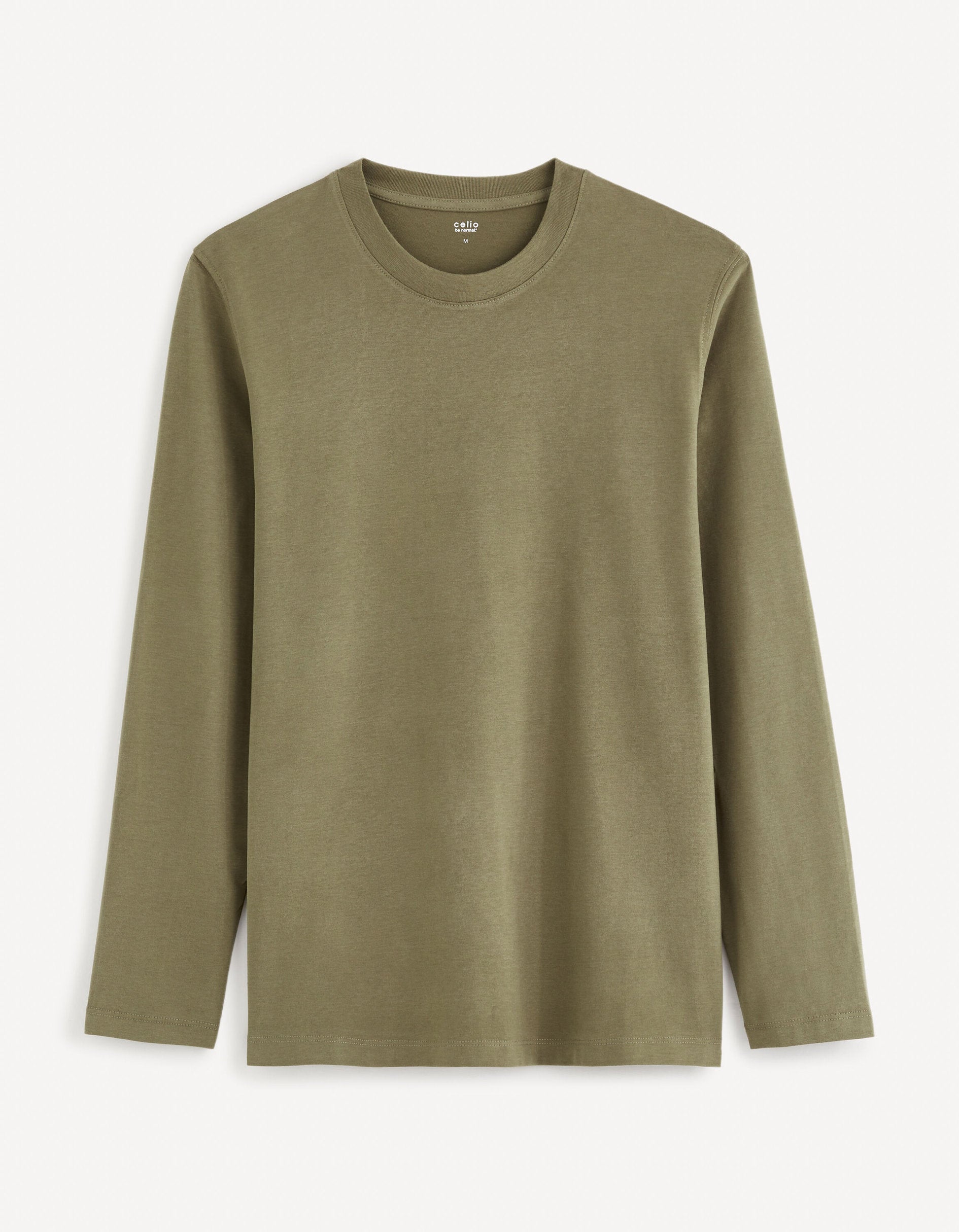 100% Cotton Round Neck T-Shirt - Khaki_CESOLACEML_KHAKI_02