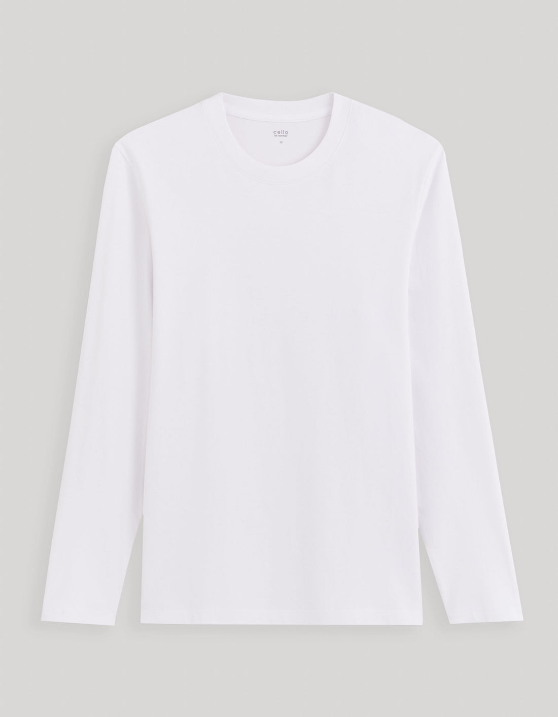 100% Cotton Round Neck T-Shirt - Navy_CESOLACEML_OPTICAL WHITE_01