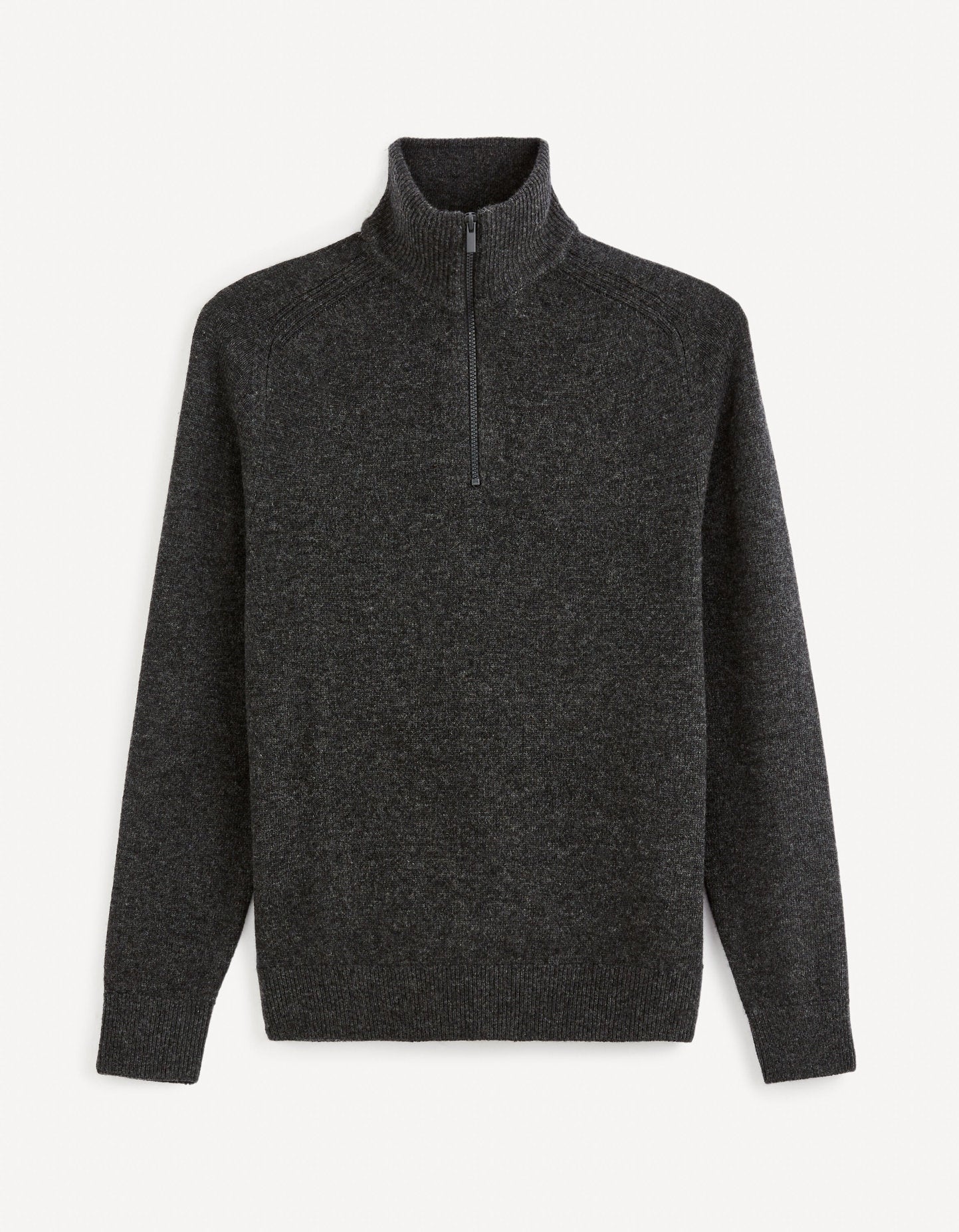 Lambswool Zip-Neck Sweater - Anthracite_CEWOOLCAM_ANTHRA MEL_02