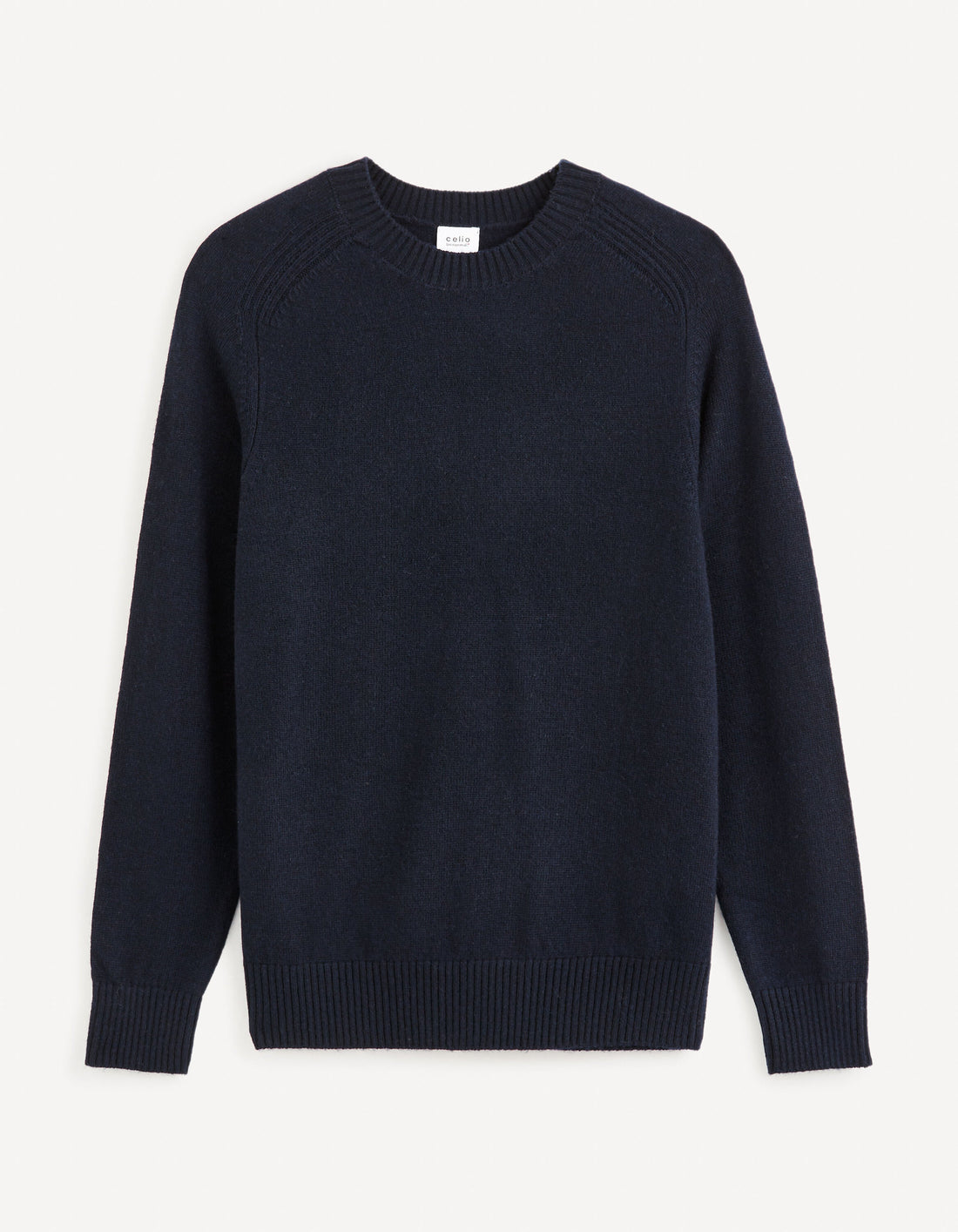 Round Neck Sweater 100% Lambswool - Navy_CEWOOL_ENCRE FONCE_02