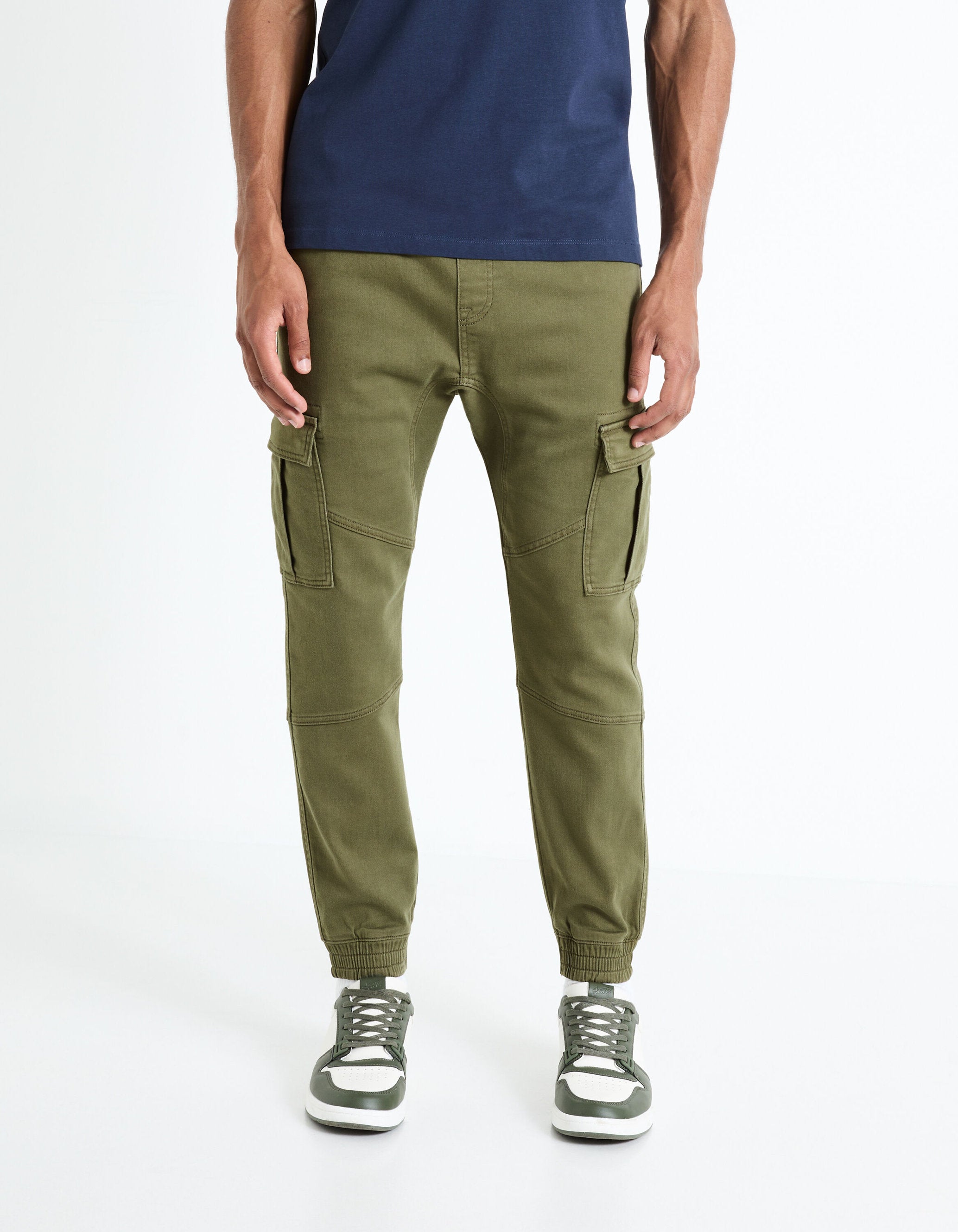 Slim Cargo Pants - Khaki Fonce_COKIT4_KAKI FONCE 02_01