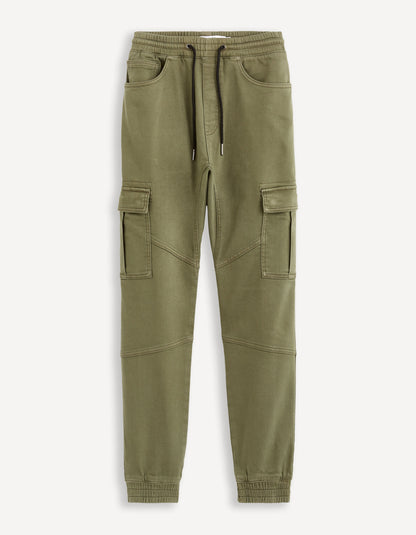 Slim Cargo Pants - Khaki Fonce_COKIT4_KAKI FONCE 02_02