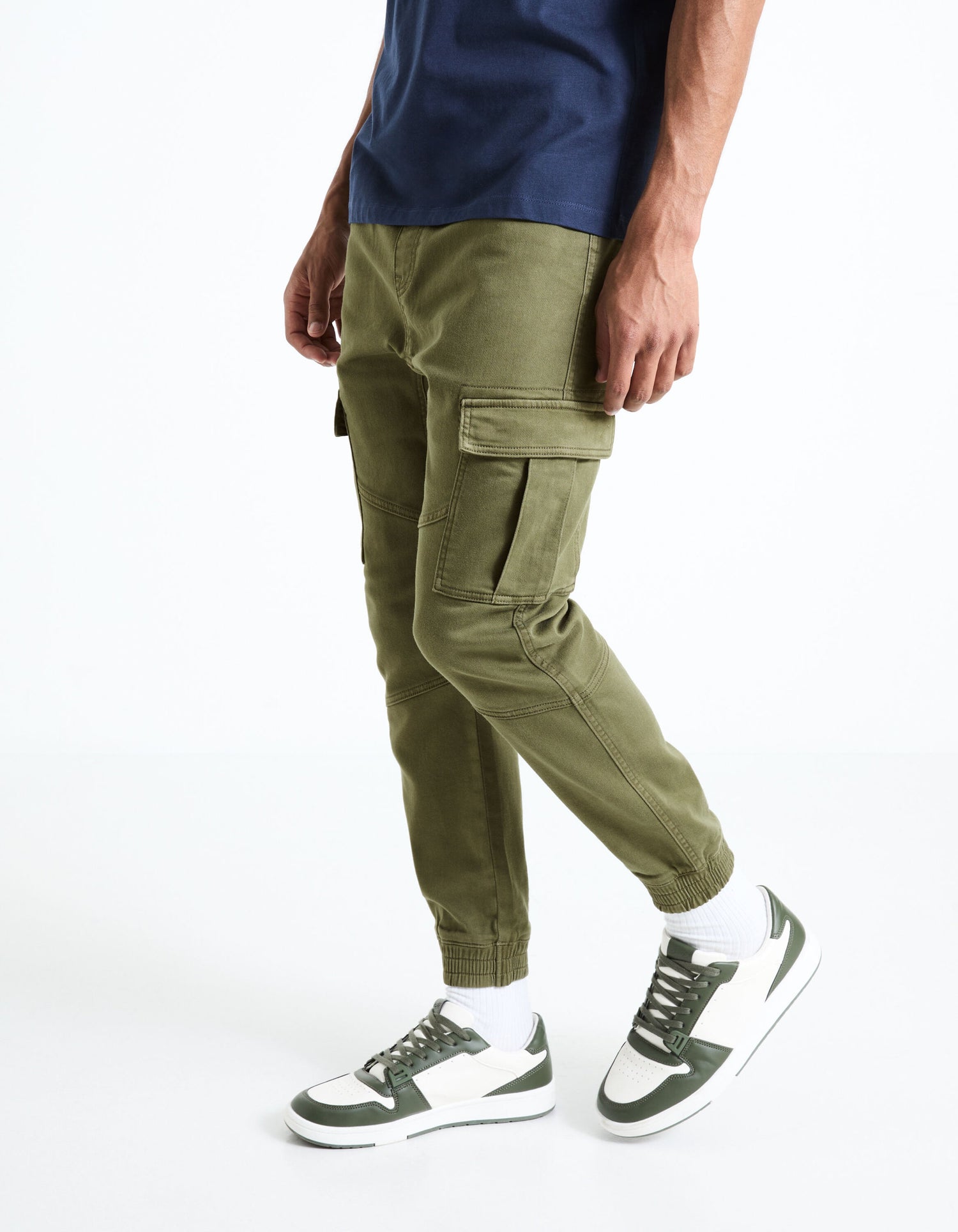 Slim Cargo Pants - Khaki Fonce_COKIT4_KAKI FONCE 02_05