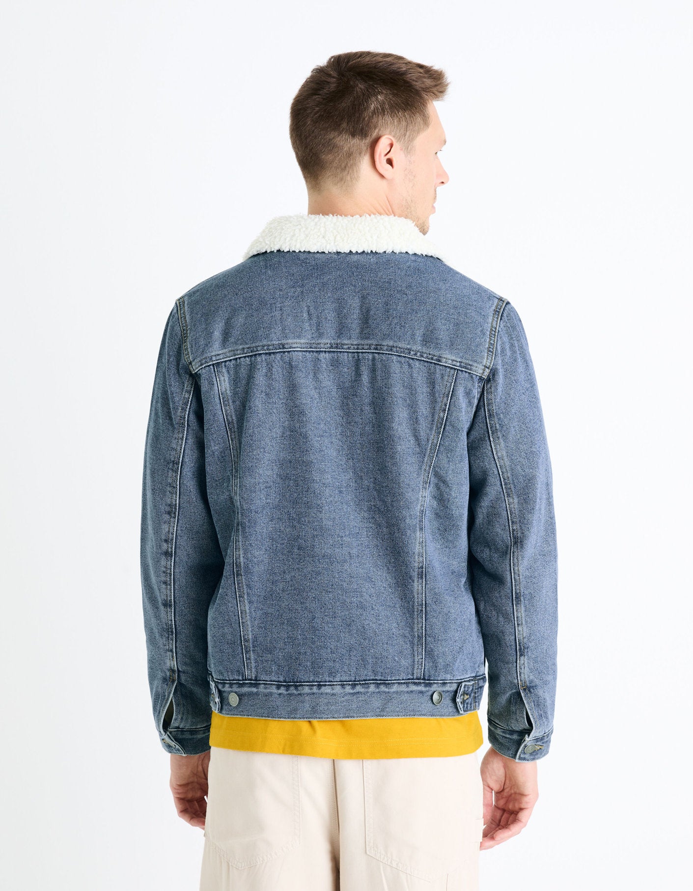 Sherpa Lined Denim Jacket - Stone Blue_CUDENSHERP_BLUE STONE_04