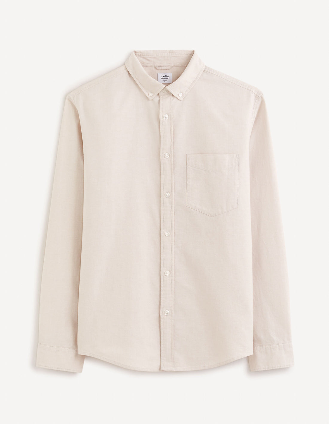 Regular Shirt 100% Oxford Cotton - Beige_DAXFORD_BEIGE_02