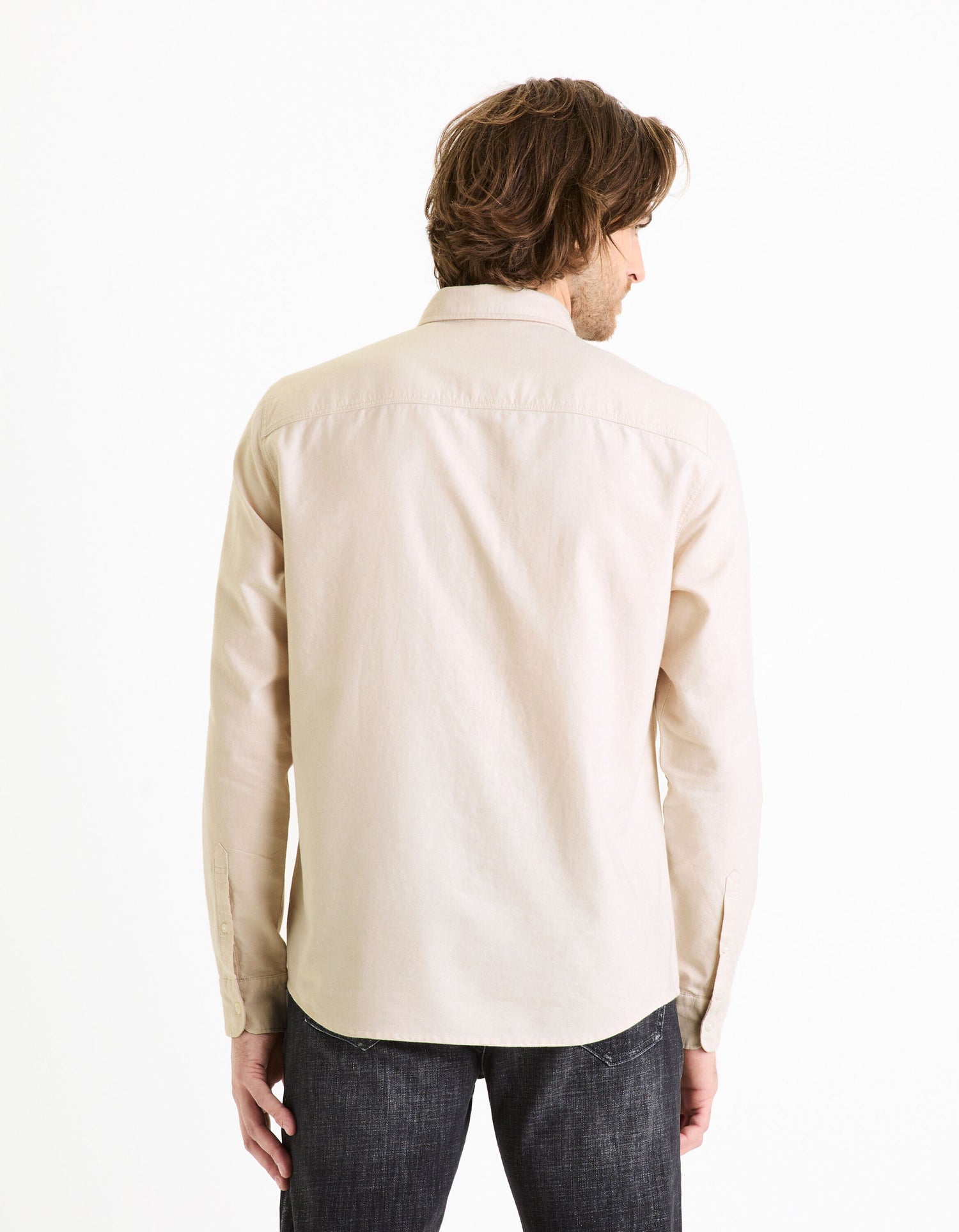Regular Shirt 100% Oxford Cotton - Beige_DAXFORD_BEIGE_04