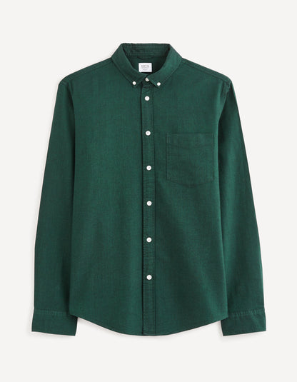 Regular Shirt 100% Oxford Cotton - Dark Green_DAXFORD_DARK GREEN_02