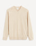 V-Neck Sweater 100% Cotton - Beige_DECOTONV_BEIGE MEL_01