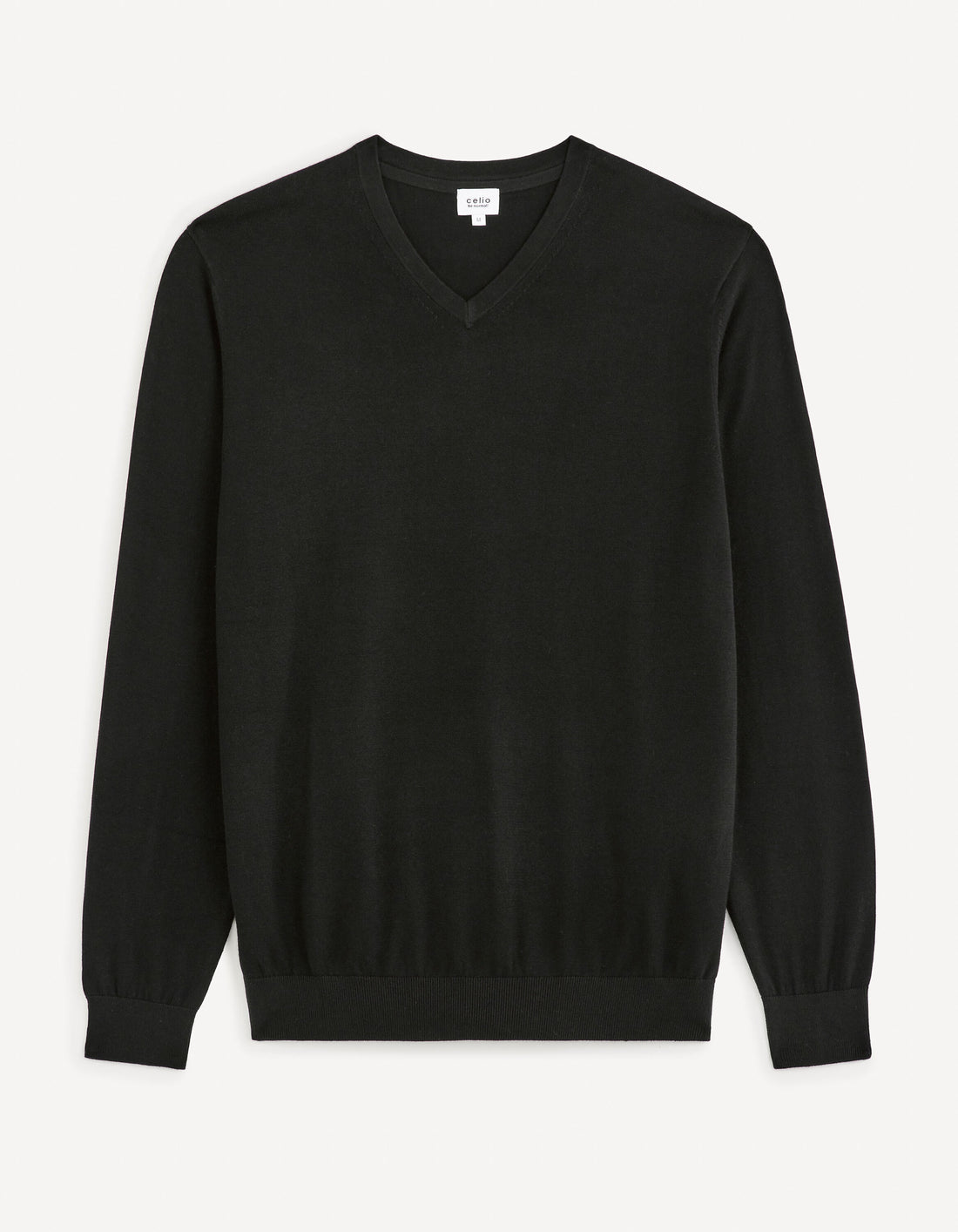 V-Neck Sweater 100% Cotton - Black_DECOTONV_BLACK_02