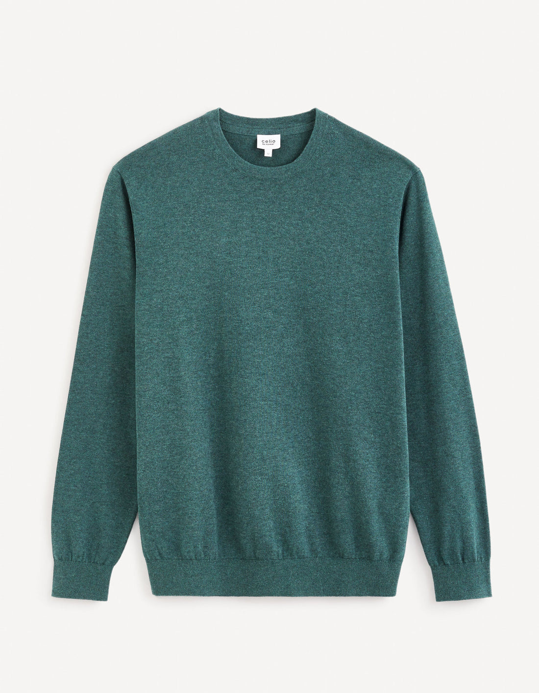 100% Cotton Round Neck Sweater - Green_DECOTON_GREEN MEL_02