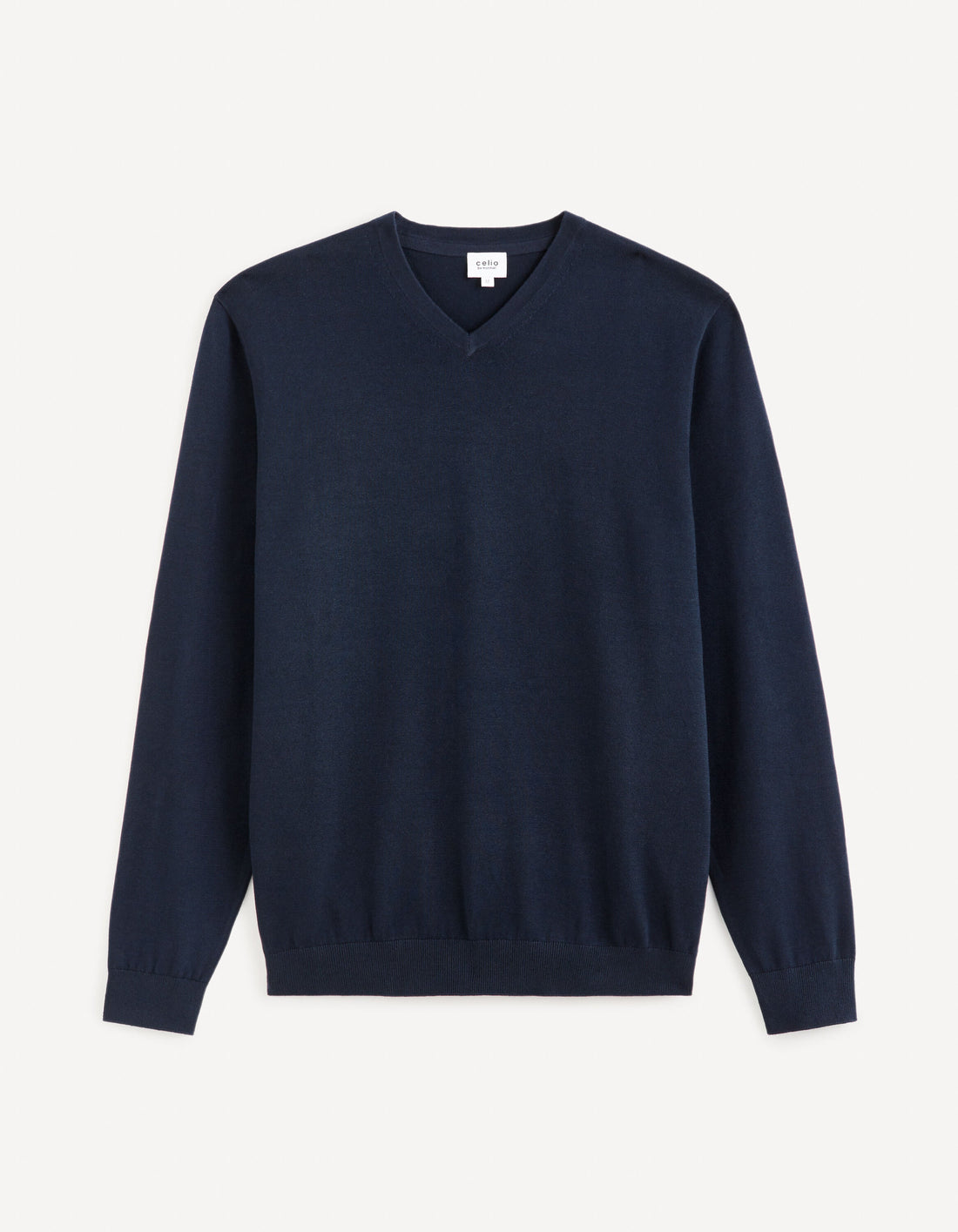 100% Cotton V-Neck Sweater - Navy_DECOTON_NAVY_02