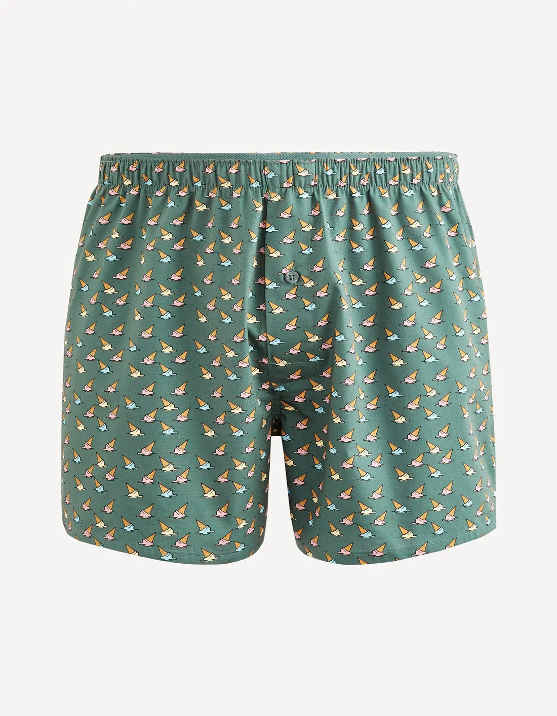 100% Cotton Boxer Shorts - Khaki_DICRASHICE_KAKI_01