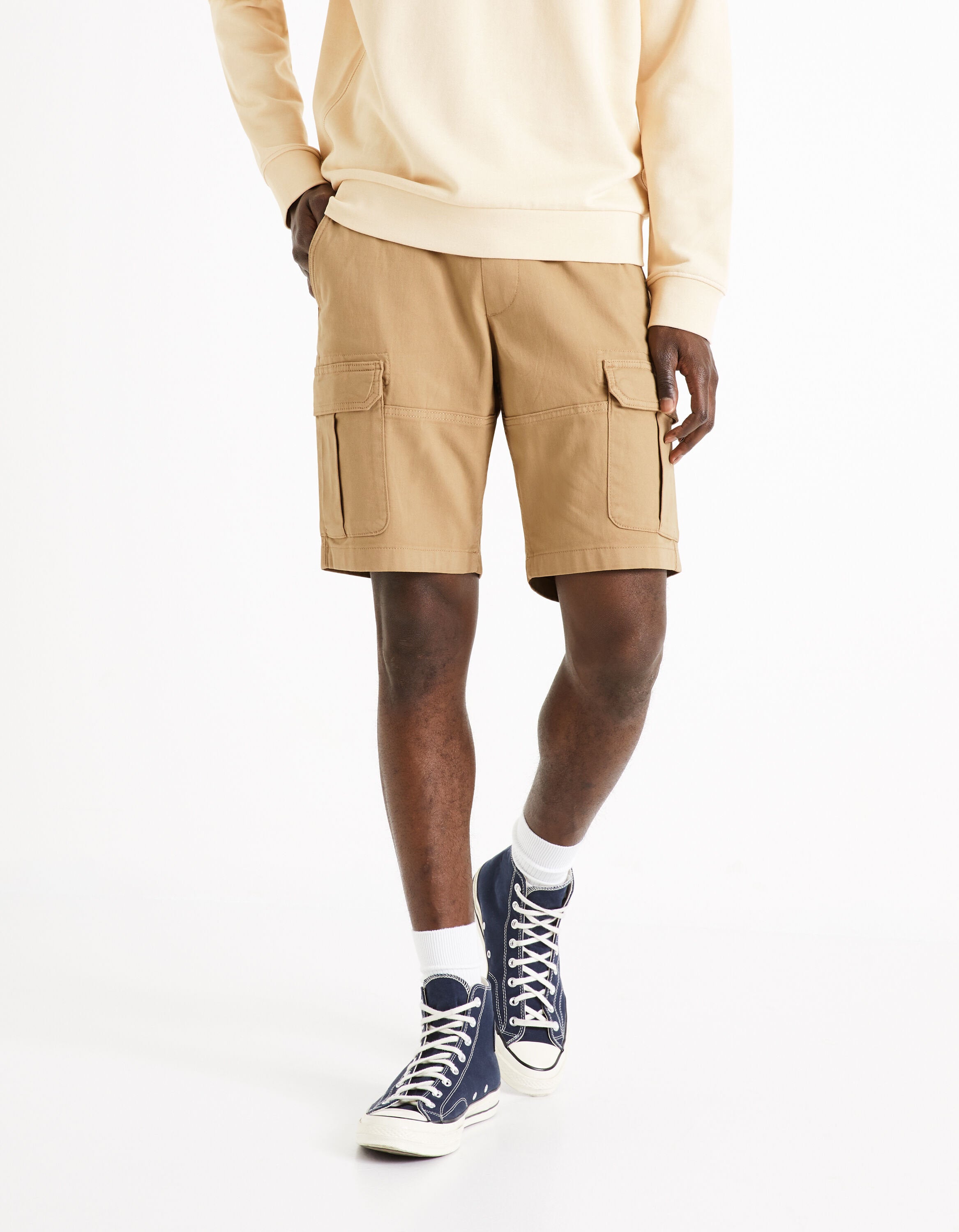 Cargo Bermuda Shorts Cotton Elastane - Beige_DOBOOKBM_BEIGE_01