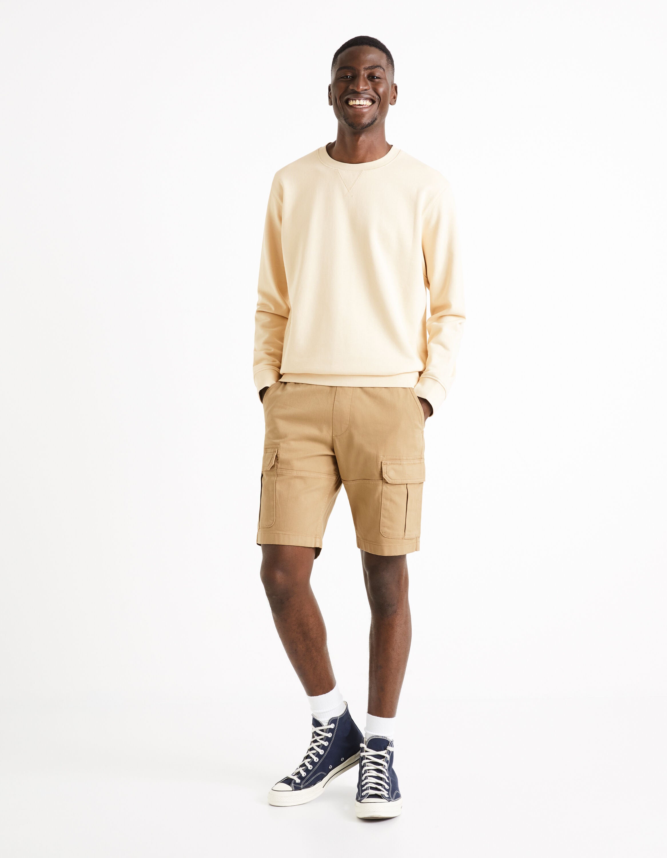 Cargo Bermuda Shorts Cotton Elastane - Beige_DOBOOKBM_BEIGE_03