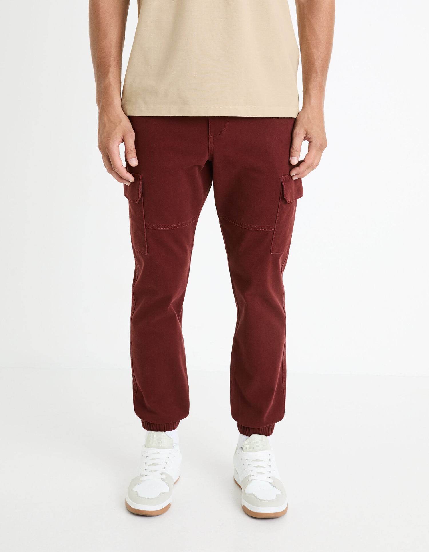 Slim Cargo Pants - Burgundy_DOLYTE_BORDEAUX 02_01