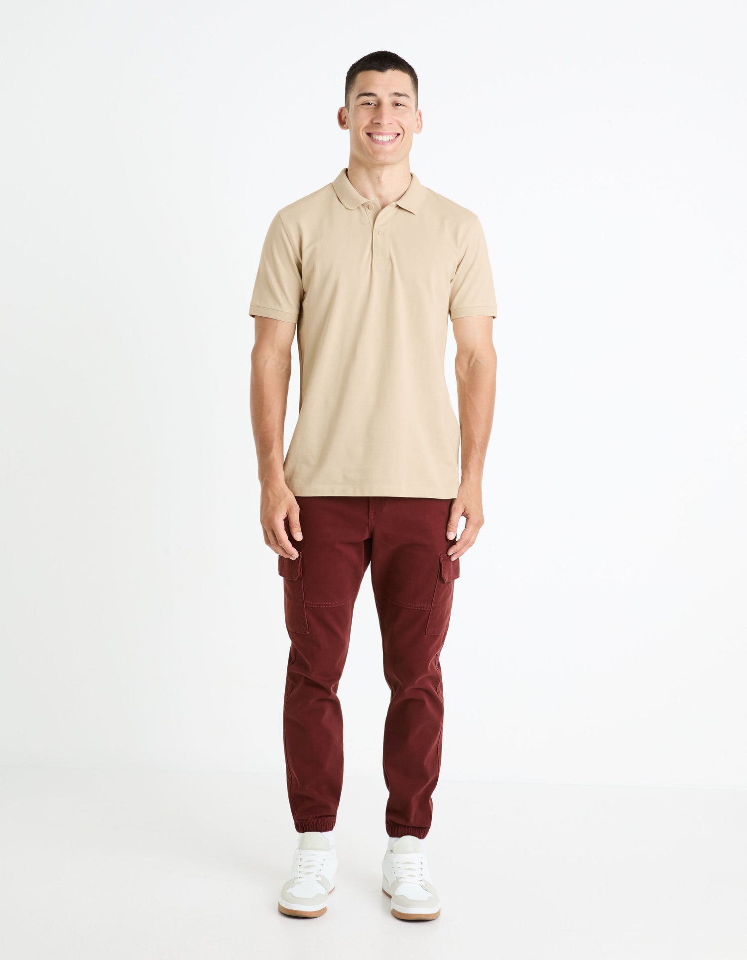 Slim Cargo Pants - Burgundy_DOLYTE_BORDEAUX 02_03