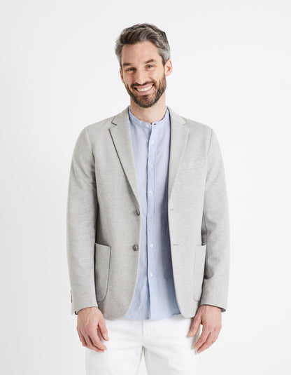 Jess Slim Knit Blazer - Grey_DUJESS1_GRIS CLAIR_02