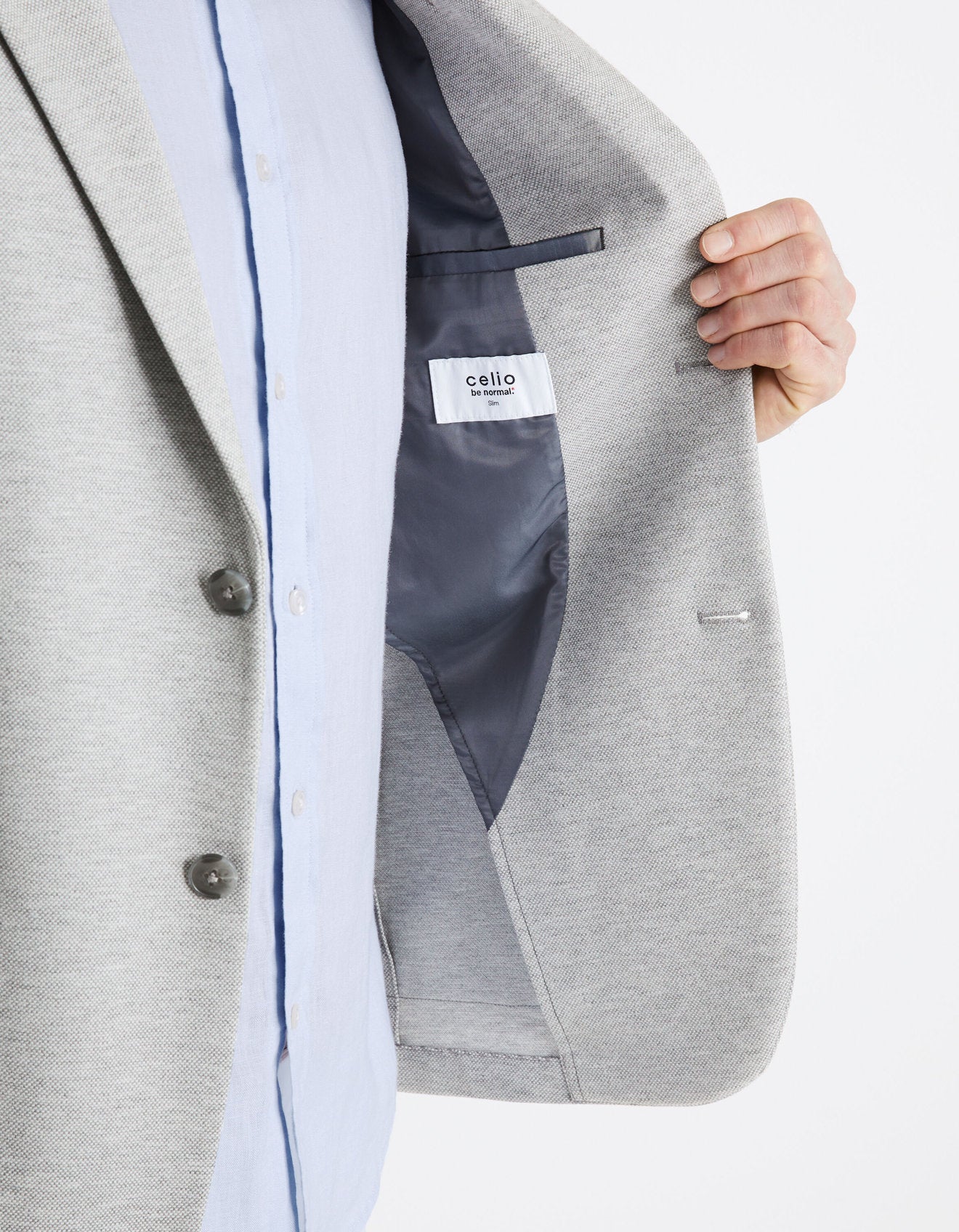 Jess Slim Knit Blazer - Grey_DUJESS1_GRIS CLAIR_05