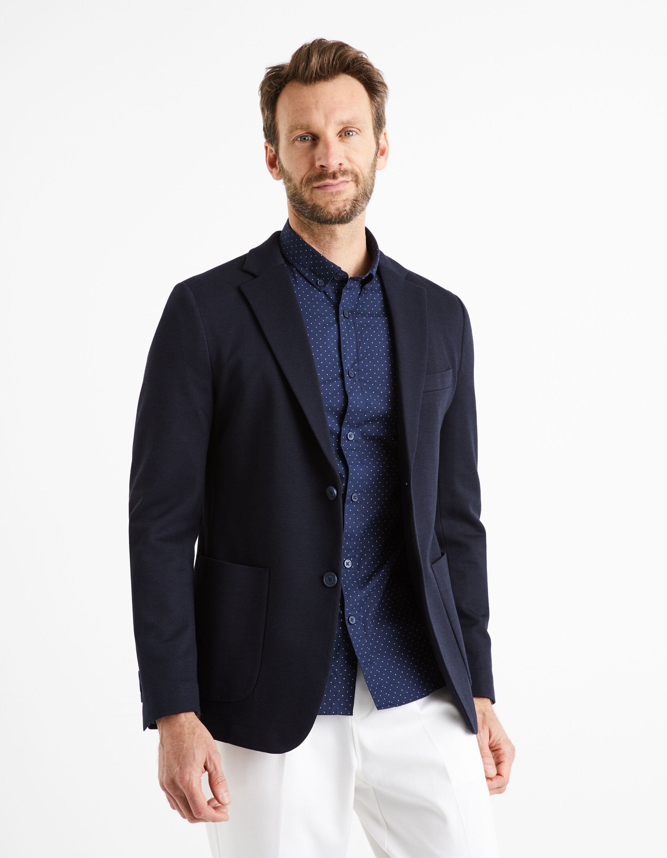 Jess Slim Knit Blazer - Navy_DUJESS1_MARINE_01