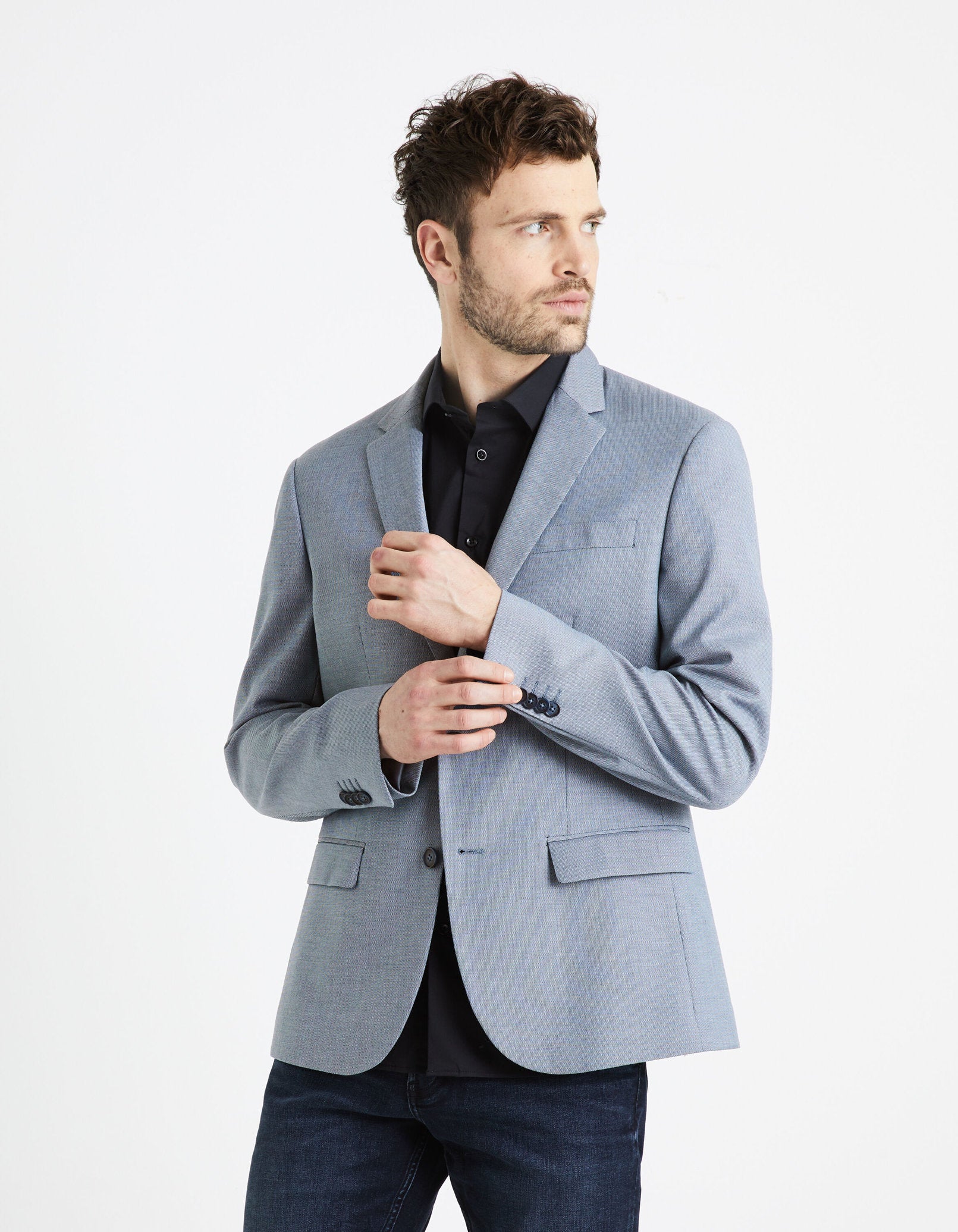 Mikro Slim Fit Jacket - Sky Blue_DUMIKRO_BLEU CIEL_01