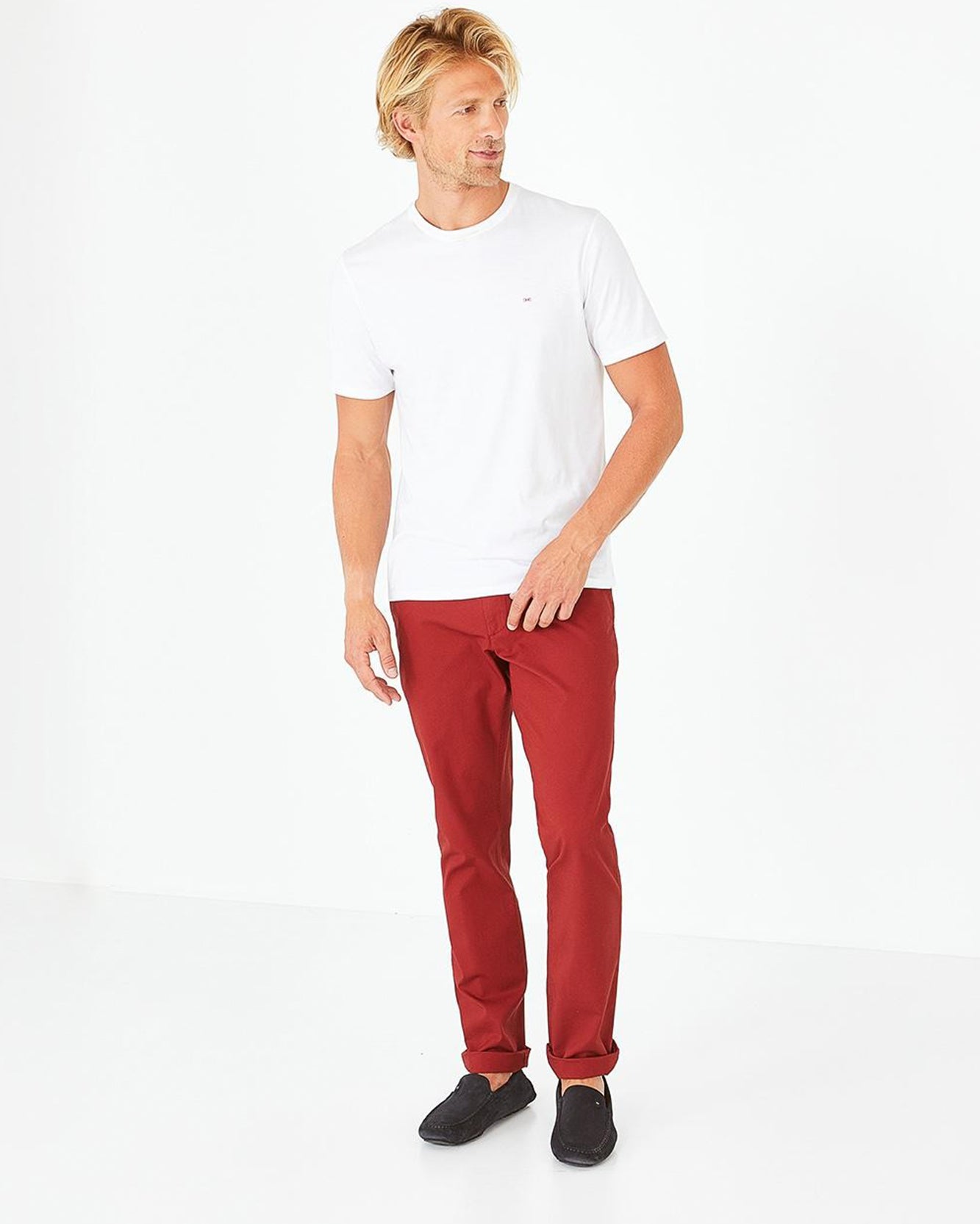 Red Pantalon Chino Sans Pli Eden Park