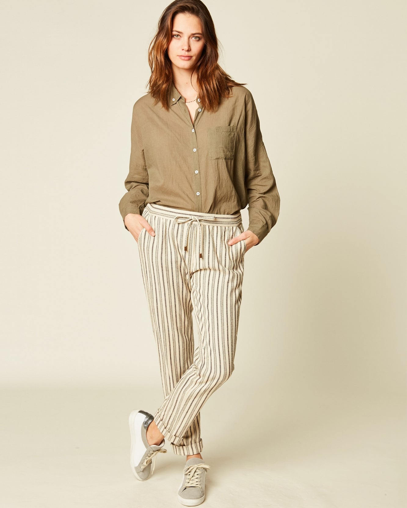 Beige Pantalon Droit Misha