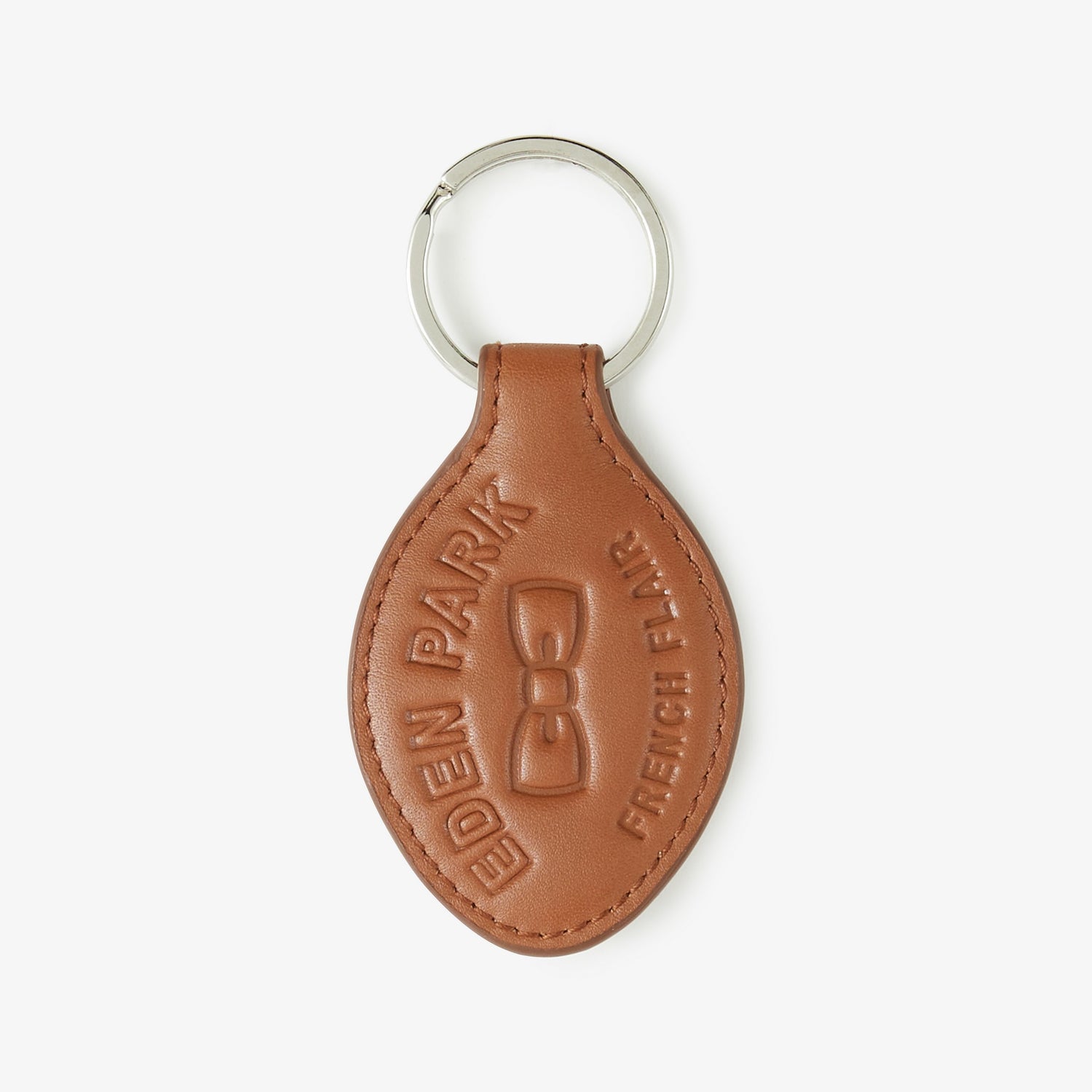 Brown Leather Keyring With Embossed French Flair Inscription