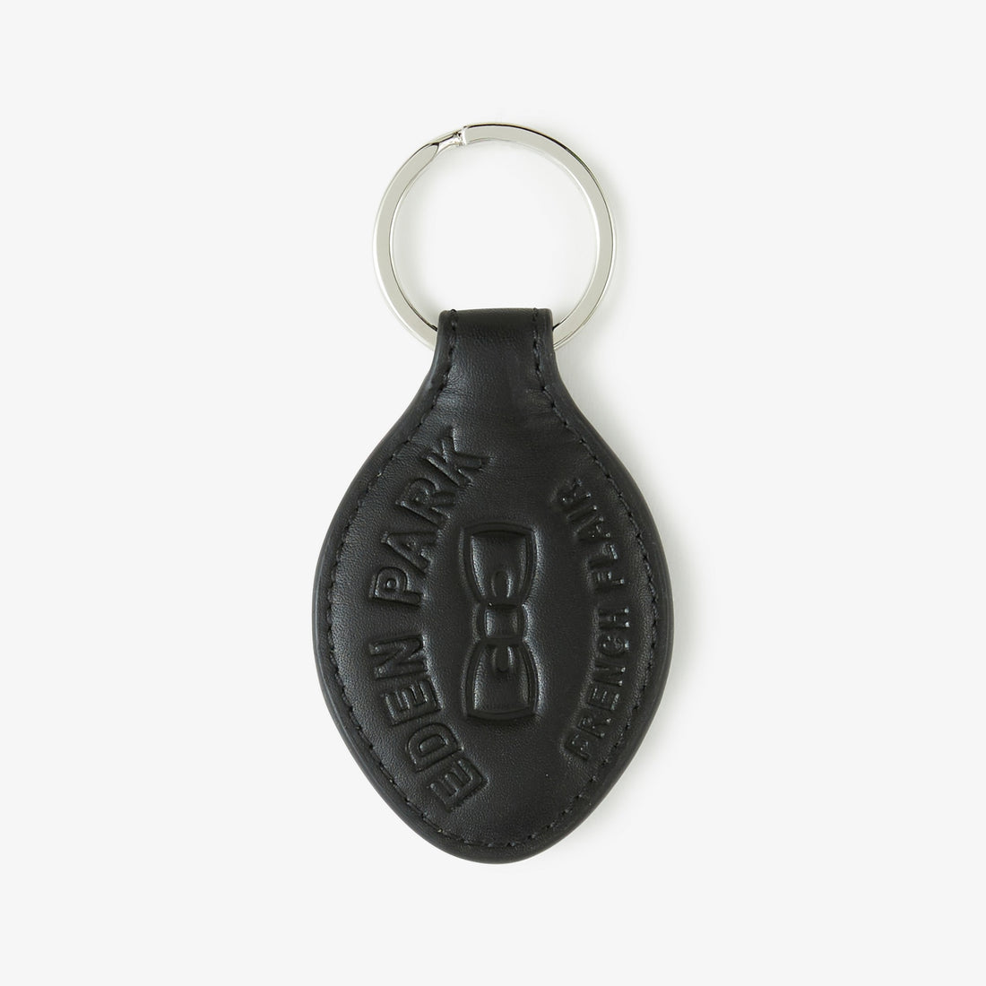 Black Leather Keyring With Embossed French Flair Inscription