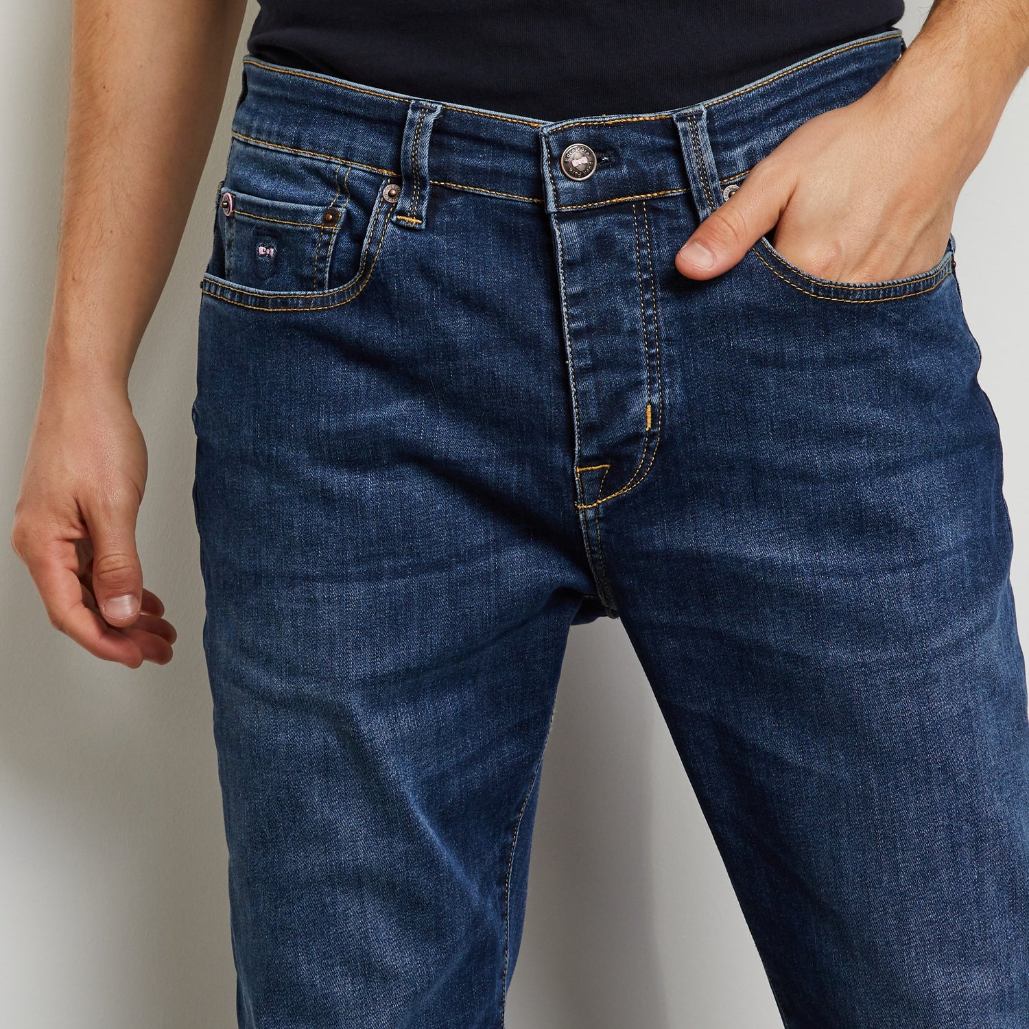 Slim-Fit Dark Blue Jeans