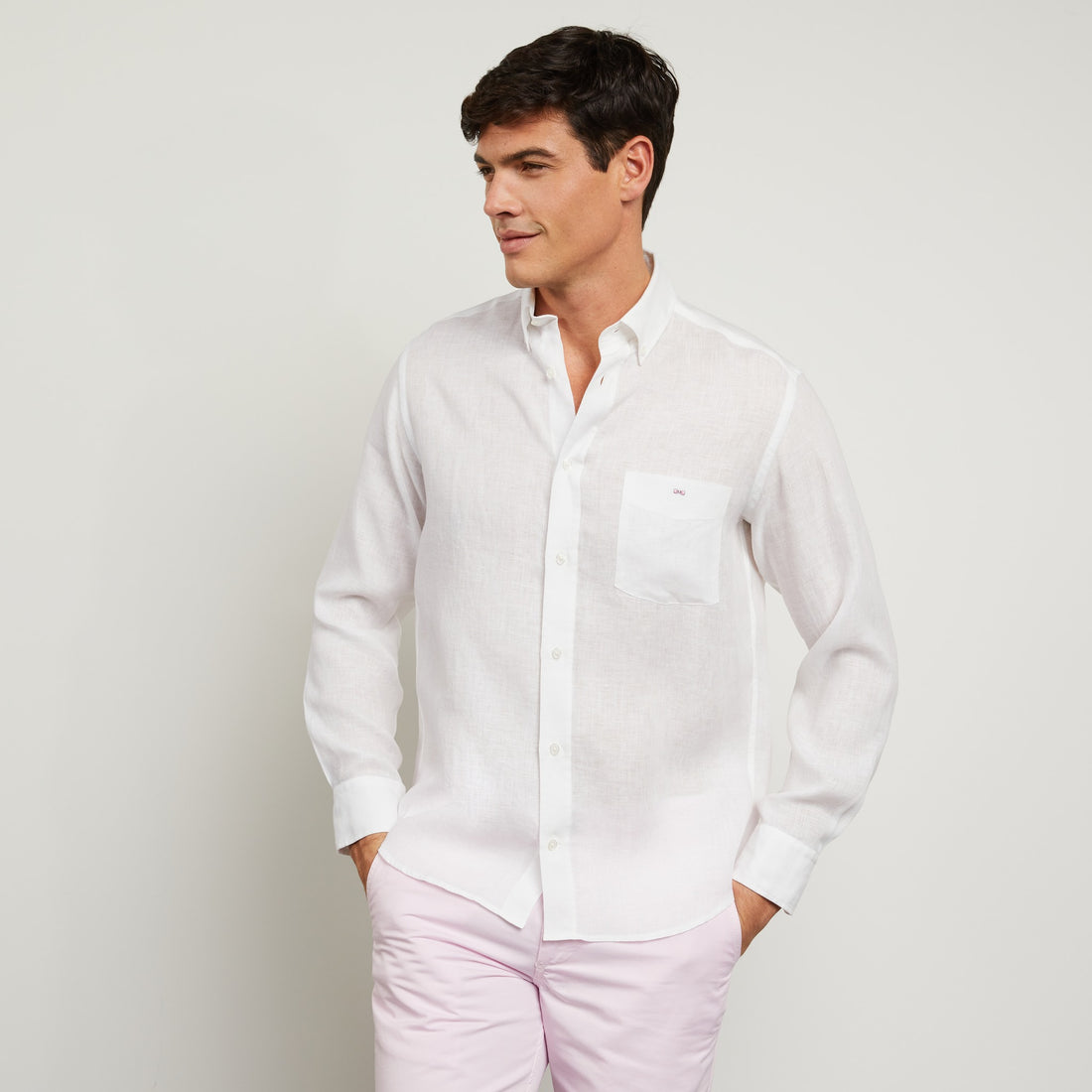 Plain White Linen Shirt