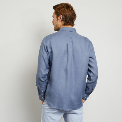 Plain Dark Grey Linen Shirt