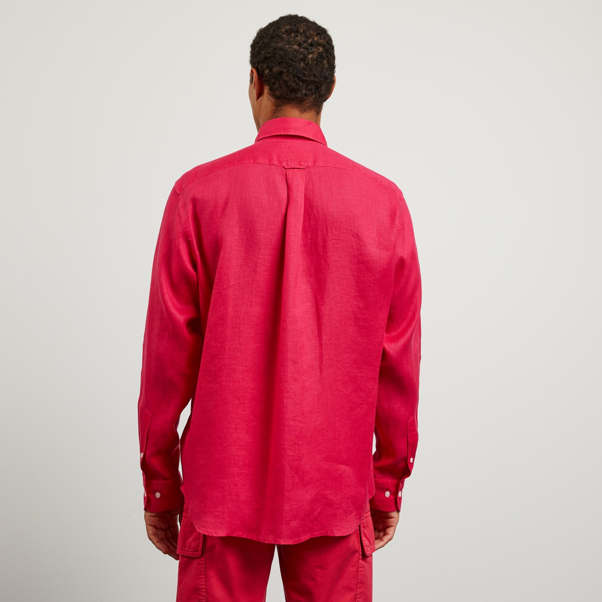 Plain Red Linen Shirt