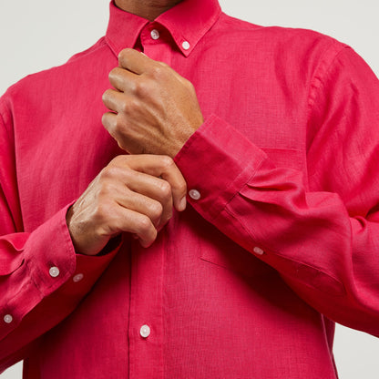 Plain Red Linen Shirt