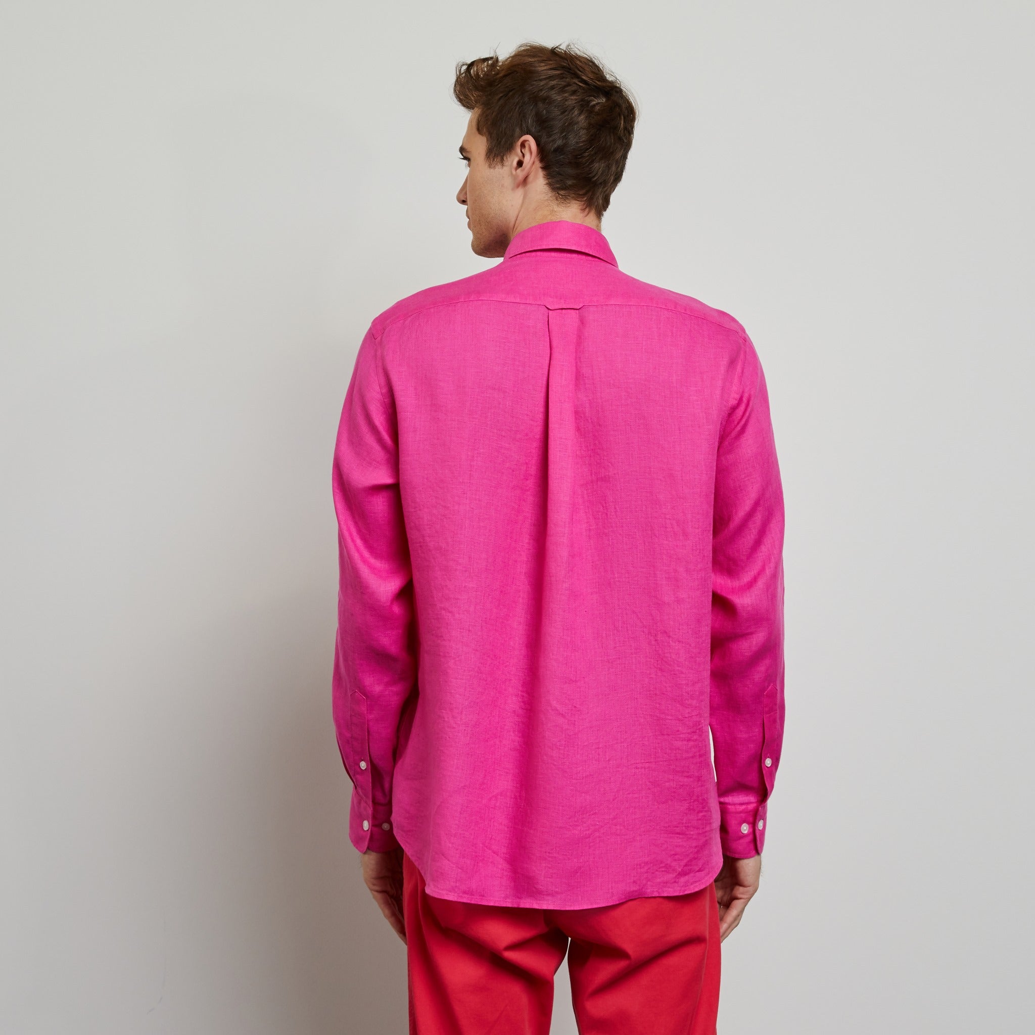 Plain Pink Linen Shirt
