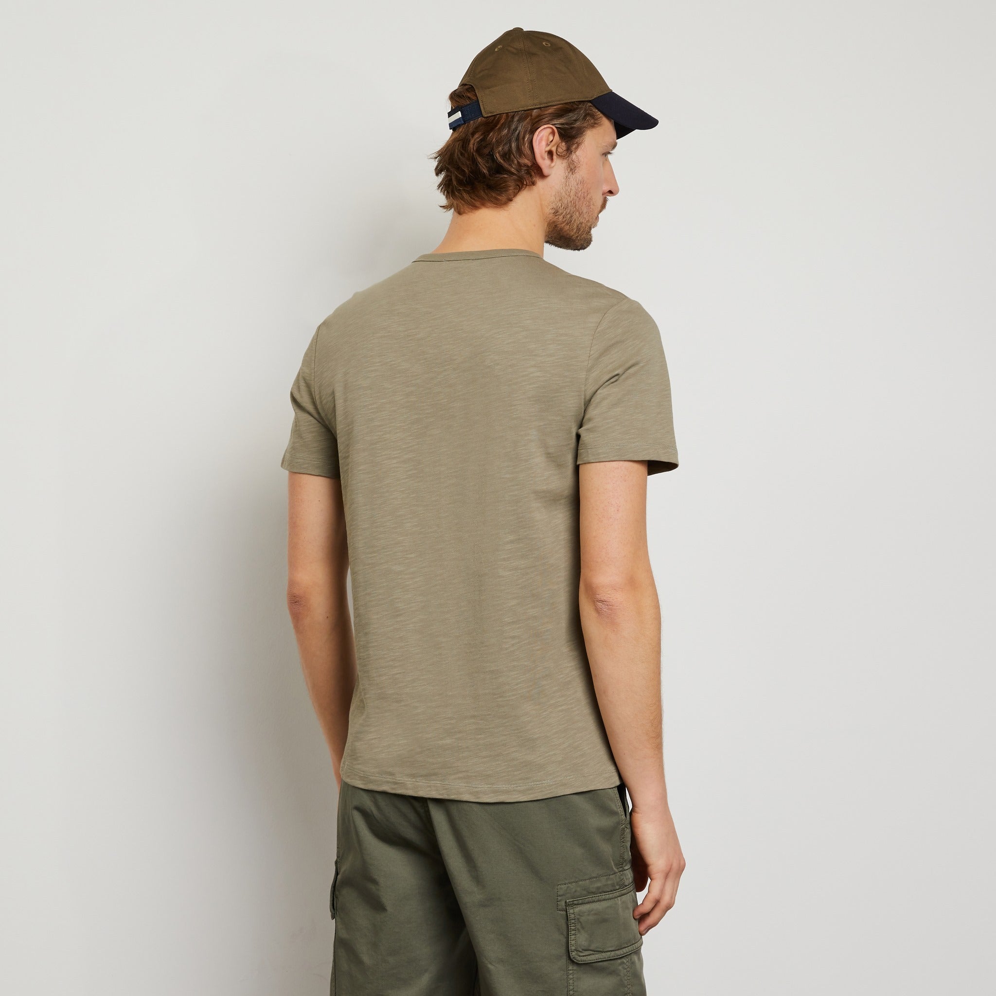 Plain Khaki Short-Sleeved T-Shirt