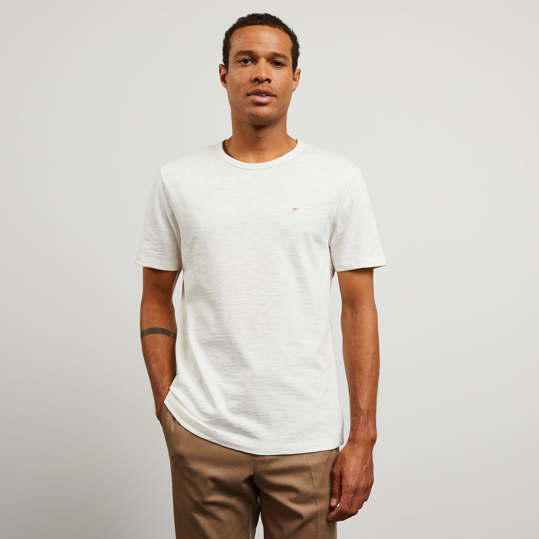 Plain White Short-Sleeved T-Shirt