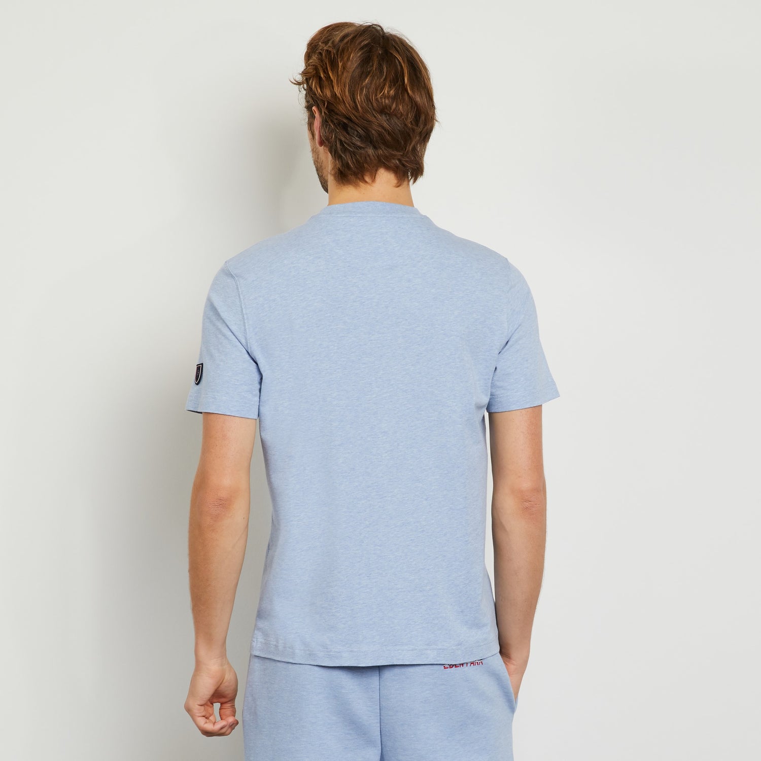 Light Blue T-Shirt With Embossed Inscription