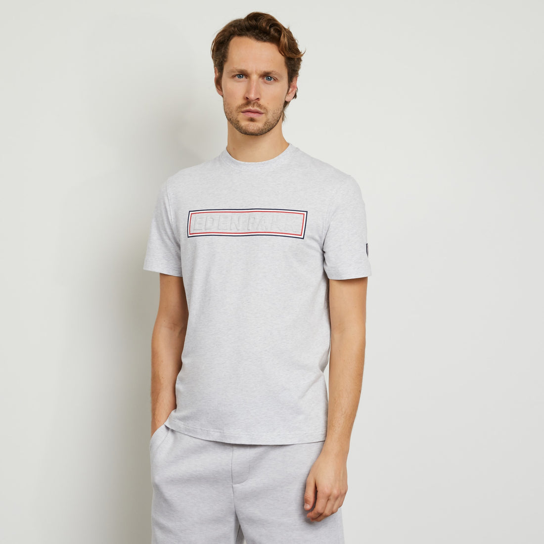 Grey T-Shirt With Embossed Inscription
