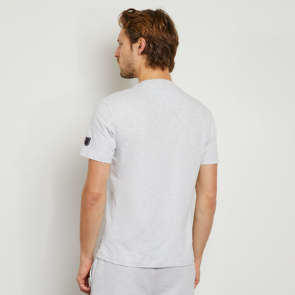 Grey T-Shirt With Embossed Inscription