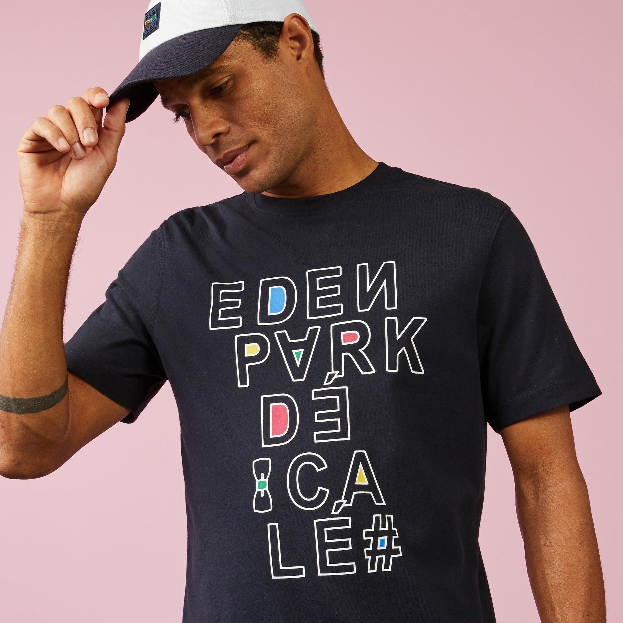 Dark Blue T-Shirt With Off-Set Eden Park Screen Print
