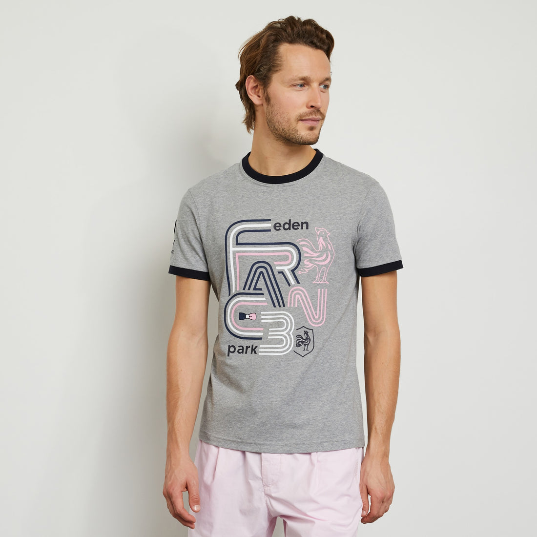 Grey T-Shirt With France Screen Print